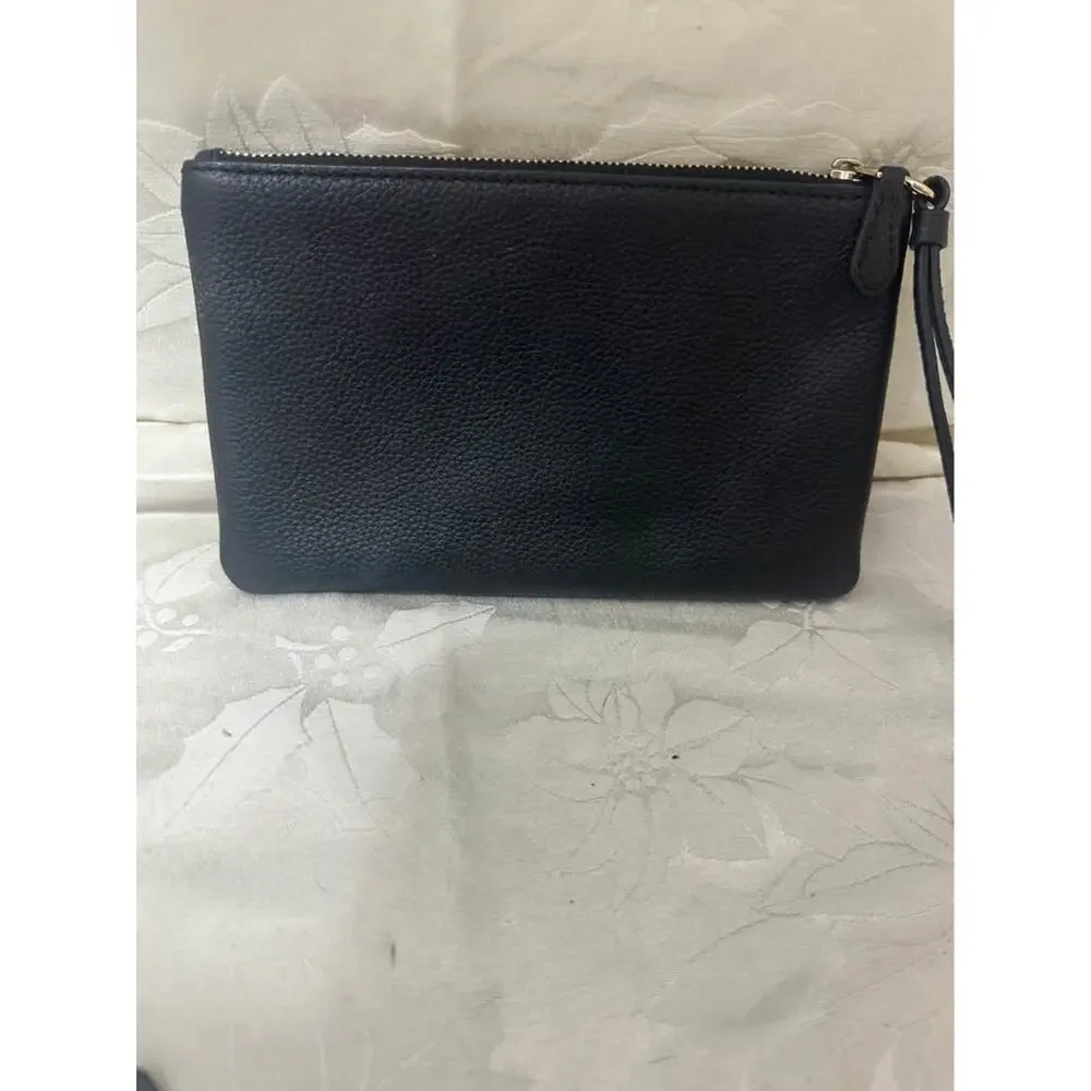 Pre-loved Coach Black Pebbled Leather Wristlet. B-303